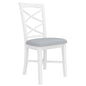 Hampton Style Fabric Dining Chair - White