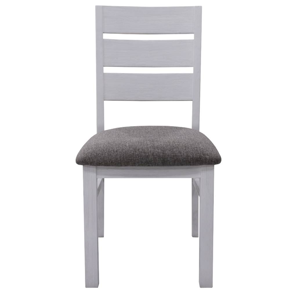 Dover Heights Luxury Fabric Timber Dining Chair - Dark Grey / Light Grey