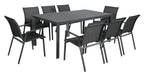 Marvix 9 & 13 Piece Steel Sling Back Outdoor Setting- White / Charcoal