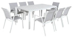 Marvix 9 & 13 Piece Steel Sling Back Outdoor Setting- White / Charcoal