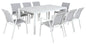 Marquee 9 & 13 Piece Steel Sling Back Outdoor Setting- White / Charcoal