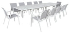 Marvix 9 & 13 Piece Steel Sling Back Outdoor Setting- White / Charcoal