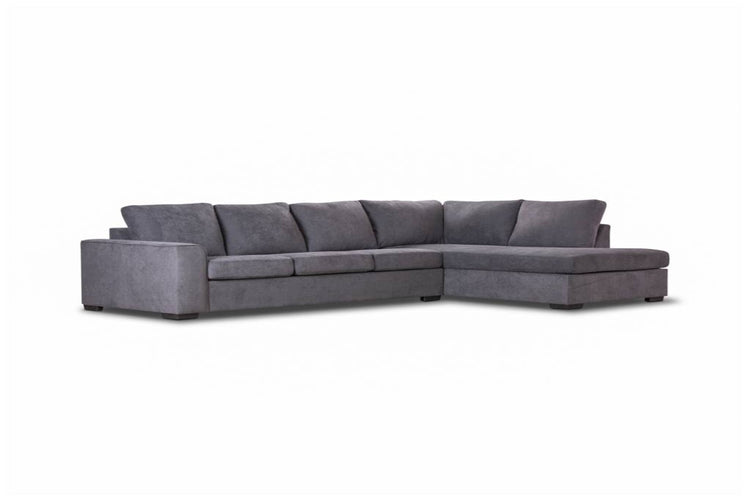 Kristvix Fabric 3 Seater RHF Chaise Sofa -Dark Grey