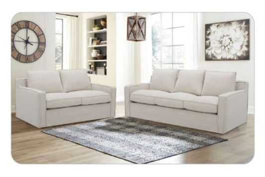 Sollia Fabric 3 Seater 2 Seater Feather Cushions -Stone