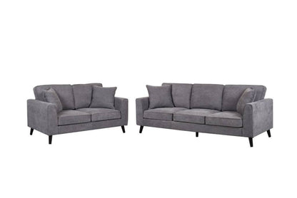 Watson Bay Fabric 3+2 Seater With 4 Scatter Cushions -Dark Grey