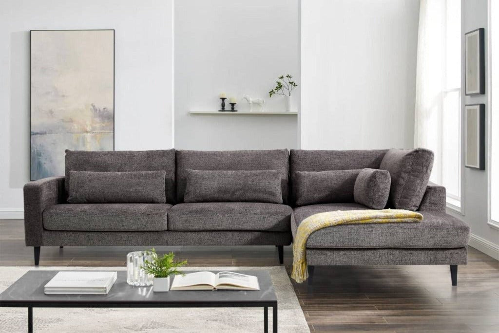 Opra Fabric 5 Seater Sofa Lounge-Mink