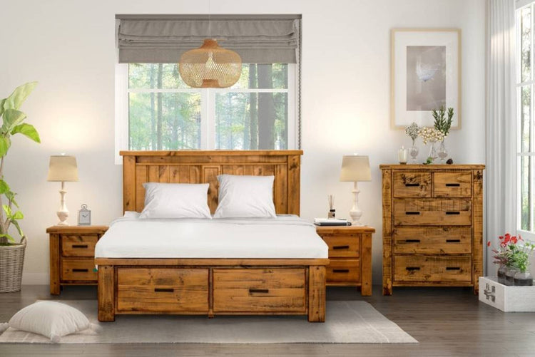 Outvix 4pc Queen Bed,Bedsides & Tallboy Kit