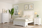 Salvix 3 Storage Drawer Wooden Queen Bed- White
