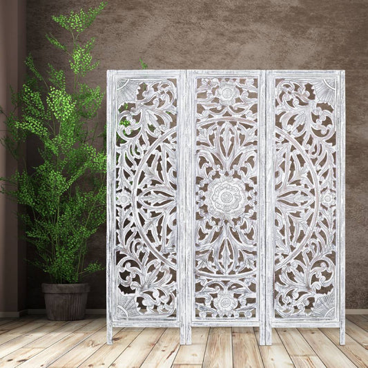 DIEGO White Antique Partition Wall Decorative Privacy Screen