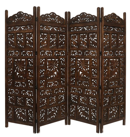 Elephant Design Burnt Partition Wall Decorative Privacy Screen