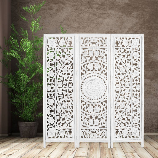 Jans White Antique Partition Wall Decorative Privacy Screen