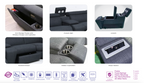 Blakvix Fabric Powered Modular Recliner Sofa- 451 Light Grey