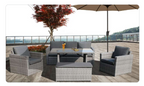 Mansvix Aluminium Frame Wicker Outdoor Lounge Modular Set - GREY