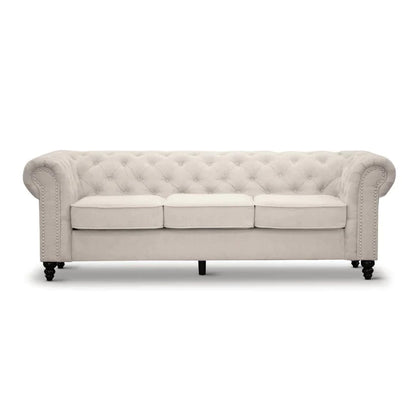 Royal Chesterfield 3+2 Seater Fabric Sofa- Beige