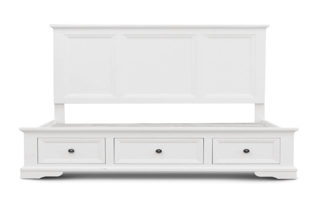 OFFO Sala 3 Storage Drawer Wooden Queen Bed- White