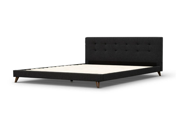 Yulavix Upholstered Fabric King Sing Bed Charcoal