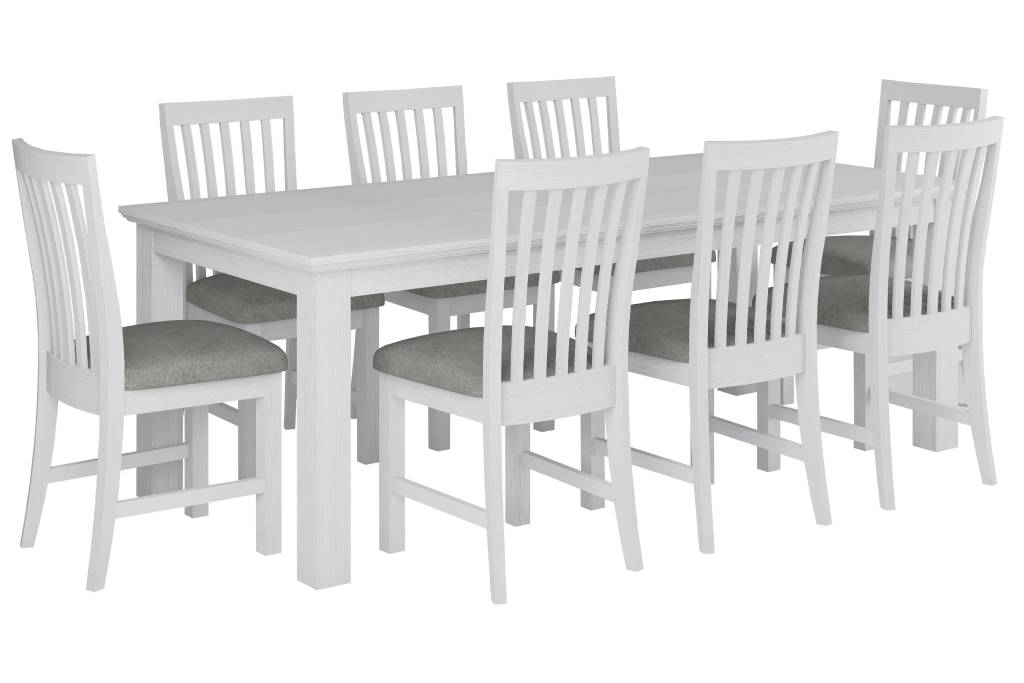 Coastal Beach Wooden Dining Table 9PC Set