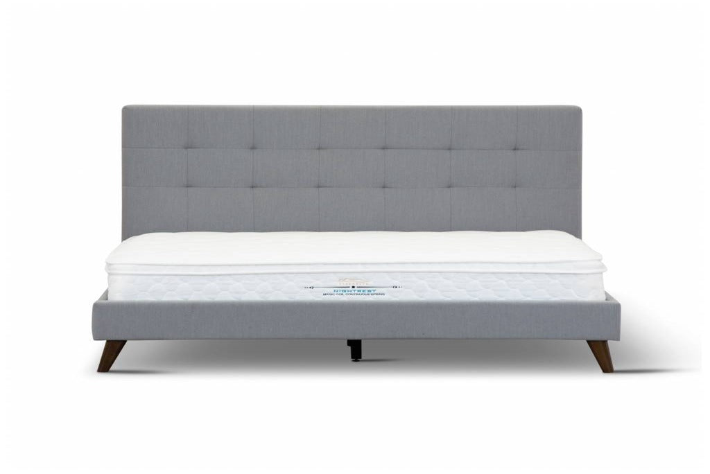 Yulara Upholstered Fabric King Sing Bed Charcoal