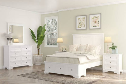 OFFO Sala 3 Storage Drawer Wooden Queen Bed- White