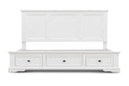 Salvix 3 Storage Drawer Wooden Queen Bed- White