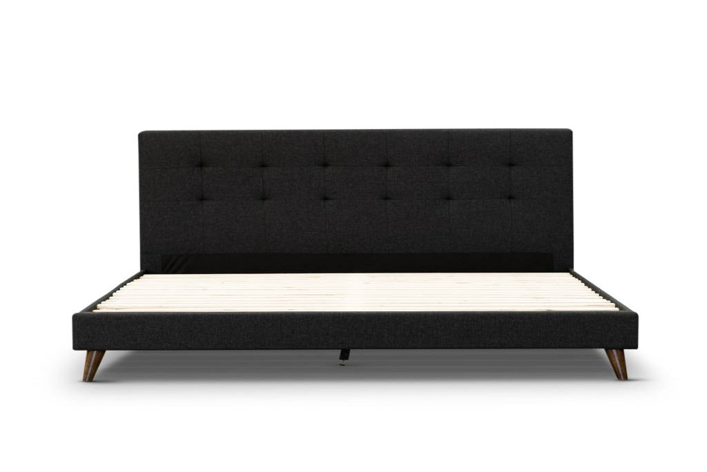 Yulavix Upholstered Fabric King Sing Bed Charcoal
