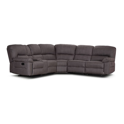 Jersey Corner Modular Manual Recliner Lounge Rhino Fabric Latte