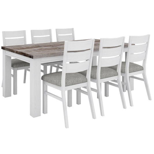 Homestead 190cm Dining Table 7PC Set-Vivid White