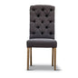 Royal Design Linen Fabric Dining Chair - Beige / Charcoal