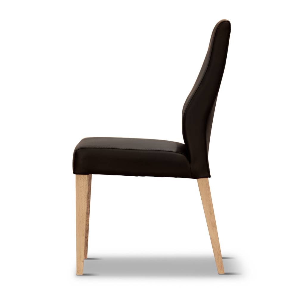 Mighty Highland Luxury PU Dining Chair - Black / Medi Silver