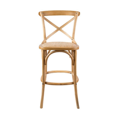 Cafe Rattan Arched Birch Wood Barstool