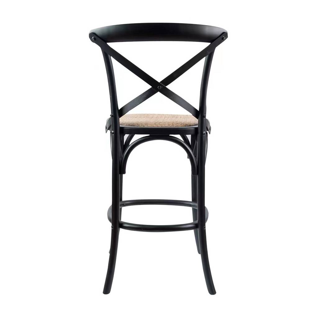 Cafe Rattan Arched Birch Wood Barstool