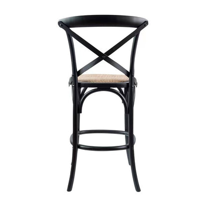 Cafe Rattan Arched Birch Wood Barstool