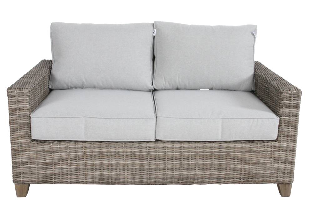 Dockside Outdoor Wicker Sofa Lounge Set - Brown /Light Grey