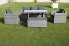 Mansvix Aluminium Frame Wicker Outdoor Lounge Modular Set - GREY