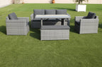 Mansvix Aluminium Frame Wicker Outdoor Lounge Modular Set - GREY