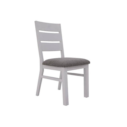 Dover Heights Luxury Fabric Timber Dining Chair - Dark Grey / Light Grey