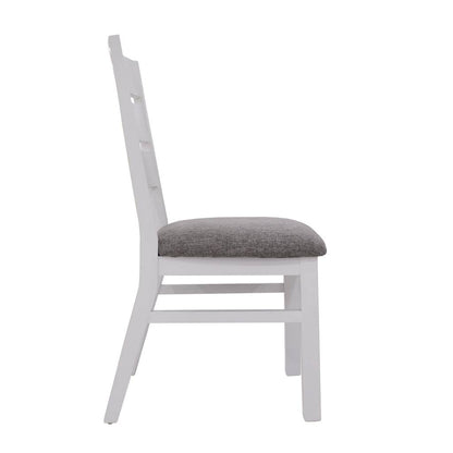 Dover Heights Luxury Fabric Timber Dining Chair - Dark Grey / Light Grey