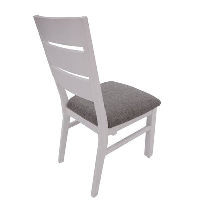 Dover Heights Luxury Fabric Timber Dining Chair - Dark Grey / Light Grey